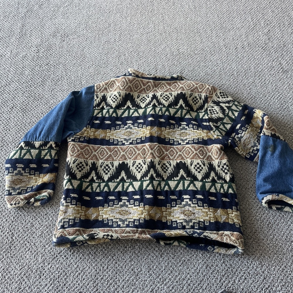 Vintage Embroidered Boho, Festival Navaho Jacket. Karen Hart. M Denim - Picture 8 of 14